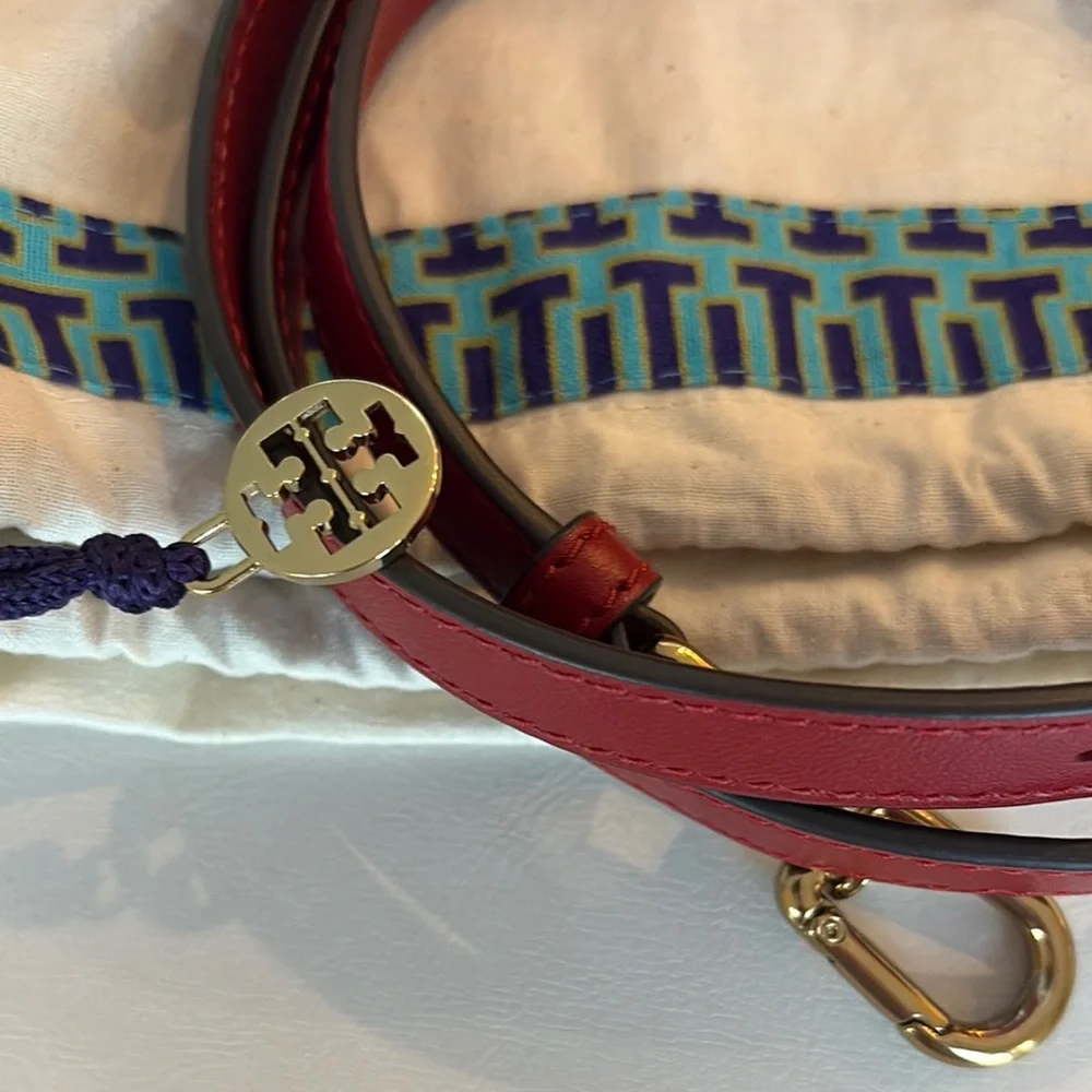 Tory Burch KIRA Dark Red Quilted Satchel NWT w Dustbag GORGEOUS gold chain - Picture 15 of 16